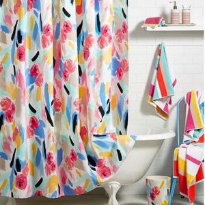 Kate Spade ♠️ Paintball Floral Shower Curtain